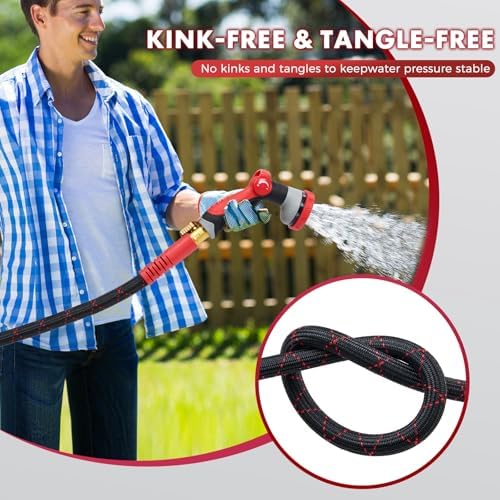 PANYEE 50FT Garden Hose, Flexible Water Hose,Leak Proof hose with 10 Functions Sprayer, Durable, Anti-Kink - Image 5