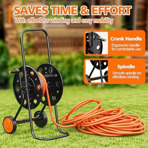 SPECILITE Garden Hose Reel Cart, Fits 75-150 Ft Hose, with Wide Stable Base - Image 5