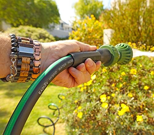Hybrid Garden Hose 5/8 IN. x 50 FT, Heavy Duty, Lightweight, Flexible with Rotatable Grip Handle and Solid Brass Fittings - Image 5