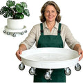 Rolling Planter Caddy(470lbs Capacity), Heavy Duty Metal Plant Stand with Brake Wheels Plant Dolly Mover Plant Pot Tray Saucer for Indoor Outdoor 18inches White by SKAFORZ