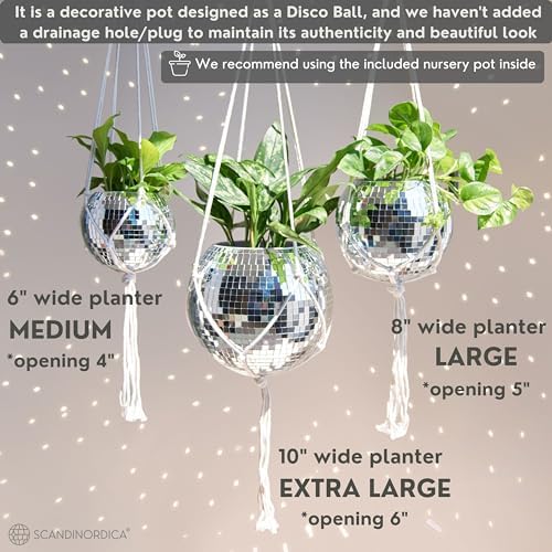 SCANDINORDICA Disco Ball Planter, Value Package, 10-inch Silver - Image 5