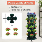 GameXcel Vertical Planter Tower - 6 Tier Stackable Garden Planters with Wheels and Garden Tool Set Plant Pots for Strawberry Herb Flower and Vegetable Indoor Outdoor Use Green - Image 7
