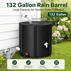 132 Gallon Collapsible Rain Barrel, Portable Rainwater Collection System, Water Storage Tank, Rain Catcher Barrel with Two Spigots and Overflow Kit, Rain Water Barrel Collector for Garden, Black - Image 3