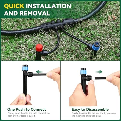 Drip Irrigation System for Garden, 2026-Upgraded Quick Connect Garden Watering Kit All-in-One with 1/2 inch 1/4 inch Irrigation Tubing for Garden, Lawn, Greenhouse, Raised Beds (126FT) - Image 5