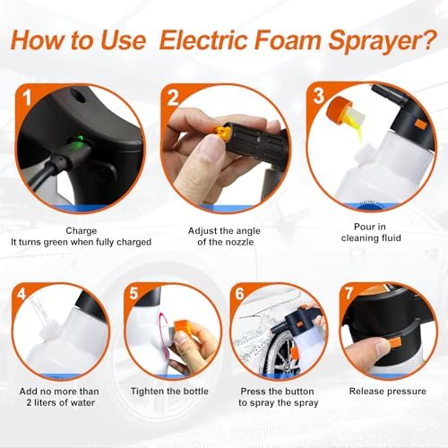 Electric Foam Sprayer 2L,Pressurized Sprayer with Charge - Image 6