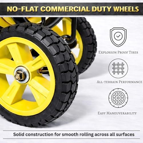 Hose Reel Cart, Hold Up to 300 ft of 5/8'', Garden Hose Cart with 2 Wheels, Heavy Duty Freestanding Water Hose Reels for Outside Garden Lawn Yard Outdoor (300ft Hose Capacity) - Image 7