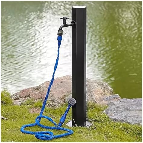 Floor Mounted Faucet Outdoor Water Pipe Vertical Fountain Irrigation Column,Stainless Steel Garden Water Tap Post - Freestanding Vertical Hose Holder, Rust-Proof Outdoor Column Faucet, Freez by Unknown