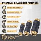 CheeMuii 32PCS Brass DOT Air Line Fittings DOT Quick Connect Straight Union - Image 5