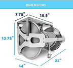 Morvat Stainless Steel Garden Hose Reel 150FT Hose Capacity Retraceable With Crank Handle, Heavy Duty Wall/Floor Mounted Water Hose, Includes 100FT Stainless-Steel Hose with On/Off Valve & Nozzle - Image 5