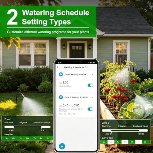 120FT WiFi Solar Drip Irrigation System, Dual Zone Timer - Image 2