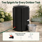 VINGLI Collapsible Rain Barrel Portable Rain Collection (Black, 132 Gallon) - Image 2