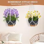 3 Pack Hanging Planters Set, 10inch Self-Watering Hanging Plant Pot, Macrame Plant Hanger with Pot, Chains, S & Ceiling Hooks, Removable Saucer and Drainage Holes for Indoor, Outdoor Plants - Black - Image 3