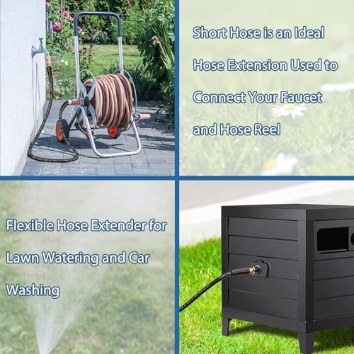 SheeChung RV Hose Splitter 2 Way Heavy Duty, Garden Hose Splitter With Stainless Steel Long Handle and Short Garden Hose 8ft x 5/8",Water Hose for Hose Reel Faucet,Lightweight,Leak Free,Flexible - Image 7