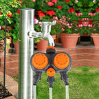 Garden Water Timer 3/4 Inch | Double Head Mechanical Irrigation Controller | No Battery Needed for Flowers/Potted Plants/Lawns | 120 Min Setting, ABS + PPE Protective - - Image 7