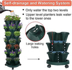 GameXcel Vertical Planter Tower - 7 Tier Stackable Garden Planters with Wheels and Tools Plant Pots for Strawberry Herb Flower and Vegetable Indoor Outdoor Use Green - Image 4