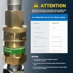 Brass Quick-Connect Fittings for 3/4-inch Gas Hoses, Featuring 3/4-inch Double Female NPT Threads for Gas Hose Connections, Suitable for Kitchen Appliances and Indoor Applications - Image 4