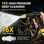 H2 Long Spray Gun With 3 Connectors, Portable High Pressure Water Sprayer For Car Wash, 360° Adjustable Nozzle Multifunctional Garden Hose Pipe Foam Blaster (3) - Image 2