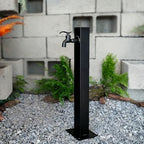 Stainless Steel Outdoor Anti-Freeze Water Hydrant - Freestanding Hose Stand with Faucet for Irrigation, Durable Black Square Design, Hexagonal Pile (G) - Image 2