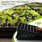 RooTrimmer 10 Pack 1020 Seed Starter Trays and 10 Pcs 40 Cell Plug Trays, Thick Durable Seedling Plastic Nursery Tray for TD542 1020 Tray Germination (10 Sets) - Image 6