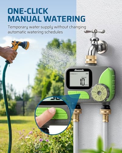 DEWENWILS 2-Zone Outdoor Hose Timer, Rain Delay & Manual Control for Lawn - Image 3