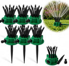 360° Multi-Directional Lawn Sprinkler for Yard & Garden, Precision Irrigation with Wide Coverage, Stable Rotating & Easy-Connect Automatic Watering System for Grass, Roof Cooling & Outdoor Fun (6pcs) by Unknown