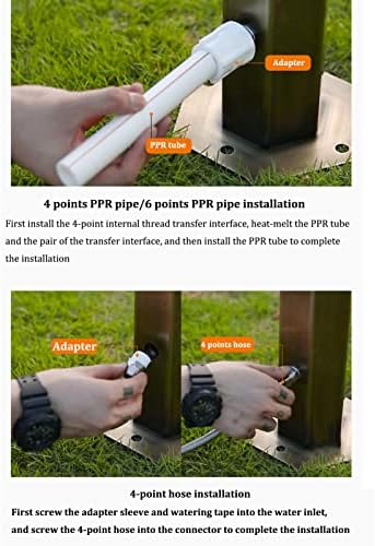 Outdoor Stainless Steel Square Water Column, Hose Stand with Faucet, Free Standing Column for Home Insulation and Antifreeze, Used Irrigation Watering Long double tap - Image 4