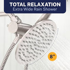 HammerHead Metal Dual Shower Head Combo With 3-Spray Handheld and Rainfall - Image 5