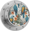 Mechanical Kitchen Timers for Cooking,Parrots on Branches Printed 60 Minute Magnetic Countdown Timer,Cute Cooking Timers with Alarm,Stainless Steel Time Timer Manual No Batteries Required by Unknown