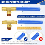 3 PCS DOT Brass Air Brake Fittings 3/8" OD × 1/4" NPT × 3/8" OD Tee - Image 7