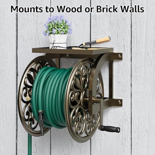 GOFORWILD Wall Mount Garden Hose Reel, Holds 200-Feet of 5/8-Inch Hose - Image 6