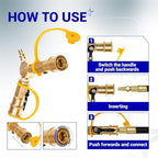 BlueStars [100% Solid Brass] 1/4" RV Propane Quick Connect Y Splitter - Image 6