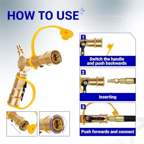 BlueStars [100% Solid Brass] 1/4" RV Propane Quick Connect Y Splitter - Image 6