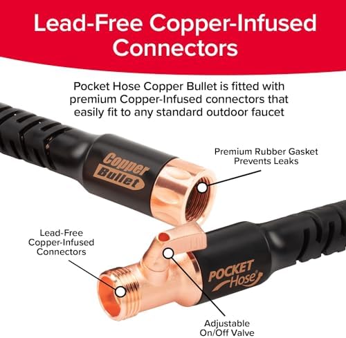 Pocket Hose Copper Bullet 25 FT Expandable Garden Hose, 2-Pack with Nozzles - Image 5