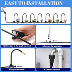 GOTGELIF 100FT Drip Irrigation Kit, with 25Pcs 360° Adjustable Nozzles, 5/16" Tubing, 30 T-connectors, Water-Saving System, Garden Watering Sprinkler for Greenhouse, Vegetable,Potted Plants, Lawn - Image 5