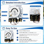 Upgraded T104M Mechanical Timer, 208-240V 40A DPST 5HP 24H 12 On/Off Cycles - Image 4