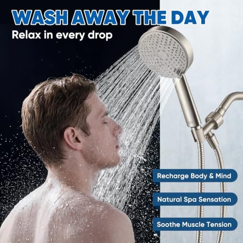 Cobbe® All Metal Handheld Shower Head, 3 Spray Settings, 1.8GPM - Image 4