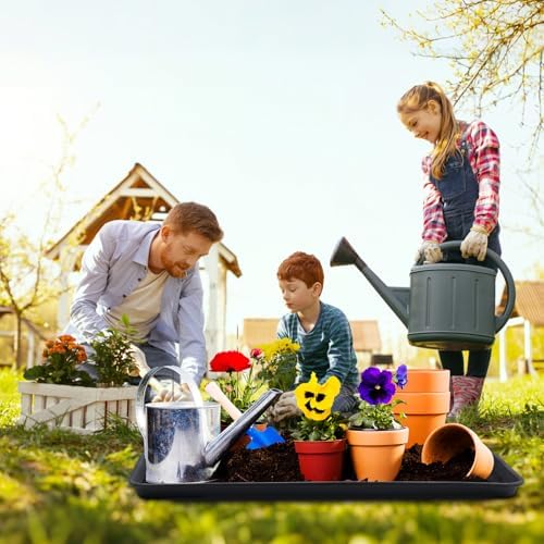 Vesici 2 Set/4 Pcs Large Square Plant Saucer, Self-Watering Trays with Mat - Image 6