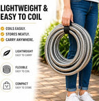 100 FT Metal Garden Hose, Stainless Steel Water Hose, Kink-Free Lightweight Heavy Duty Garden Hose with Brass Fittings & Nozzle, Flexible Non-Expandable Hose - Image 5