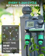 RAINPOINT 2 Zone Sprinkler Timer - 2pcs Water Timer for Garden Hose with Rain Delay/Manual Watering/Automatic Irrigation for Yard Lawn - Image 2