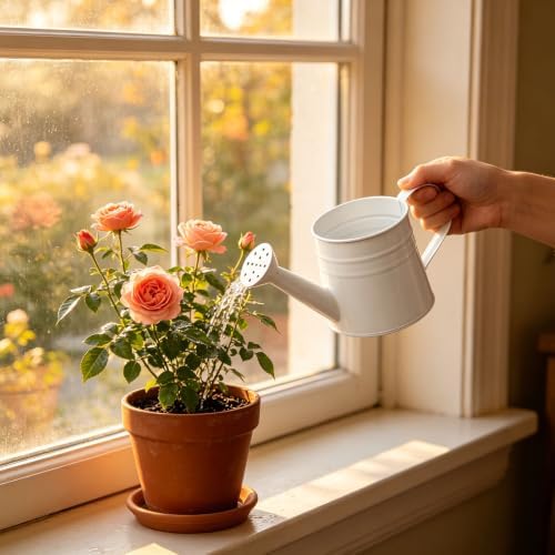 1L Retro Metal Painted Watering Can with Long Spout & Handle - Image 3