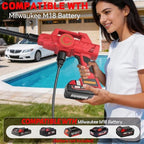 Cordless Car Cleaner Tool Compatible with Milwaukee M18 Battery, Portable Power Yard Cleaner with 6-in-1 Nozzle + Garden Hose Connector, Handheld Water Cleaner for Car/Garden/Boat (Tool Only) - Image 6