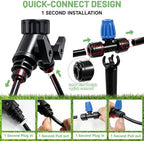 Riboud 165FT Drip Irrigation Kit, Quick-Connect Garden Watering System with 30 Adjustable Misting Nozzles for Garden Greenhouse, Hanging Plants, Raised Beds - Image 4