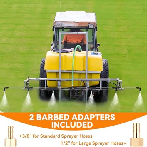 Metal 6 Nozzles Sprayer Boom Wand with 3 Flow Rate Nozzle Tips-Wide-Coverage Agricultural & Lawn Spray Attachment for Tractors/UTVs - Image 2