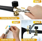 Foam Cannon Dual-Purpose Switch Spray Gun, Foam Cannon Adapter, Connector Accessory, 1/4 Inch Quick Connector, with 7 Nozzle Tips - Image 5