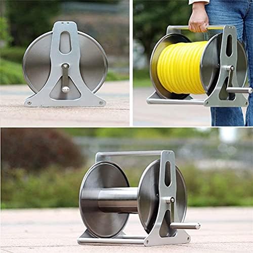Stainless Steel Wall Mounted Hose Reel, Portable Stainless Steel Garden Holder Storage Durable for Atering Flowersyard Lawn Farm Patio(30m Water Pipe) - Image 6