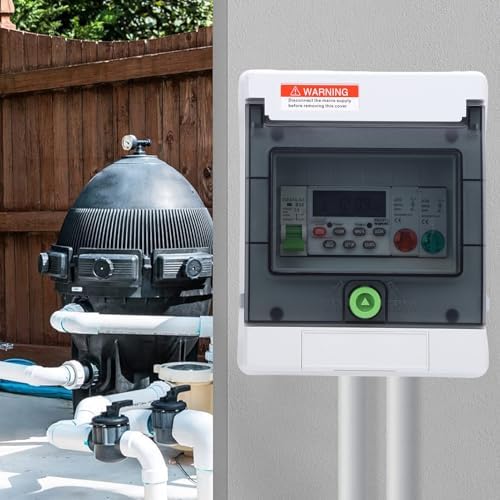 Digital Timer Switch, 32A Programmable Outdoor Distribution Box, IP65 Water Proof Pool Pump Timer, Circuit Breaker for Pool Pump, Water Heater, Landscape Lights, Security Systems - Image 6