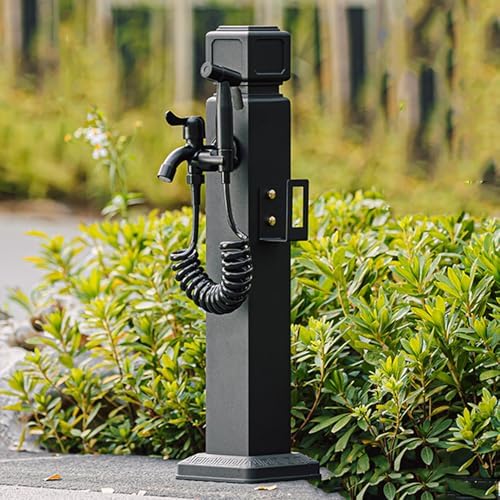 Freestanding Garden Water Column Outdoor Water Column Floor Mounted Faucet Outdoor Water Pipe,Stylish Vertical Garden Water Column - Aluminum Outdoor Hose Holder with Double Faucet, Frost-Re by Unknown