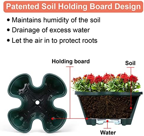 GameXcel Vertical Planter Tower - 6 Tier Stackable Garden Planters with Wheels and Tools Plant Pots for Strawberry Herb Flower and Vegetable Indoor Outdoor Use Green - Image 3
