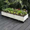 Raised Garden Bed Kit, Outdoor Plastic Planter Pot, Standing Narrow Plant Stand, Rectangle Planters, Plant Shelf for Balcony, Rooftop, Patio or Yard (White)(Single Layer) by Unknown