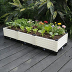 Raised Garden Bed Kit, Outdoor Plastic Planter Pot, Standing Narrow Plant Stand, Rectangle Planters, Plant Shelf for Balcony, Rooftop, Patio or Yard (White)(Single Layer) by Unknown